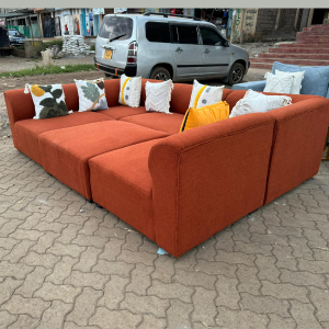 Modern Sectional Sofa –  Orange .