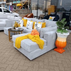L-Shaped Sofa in Light Grey