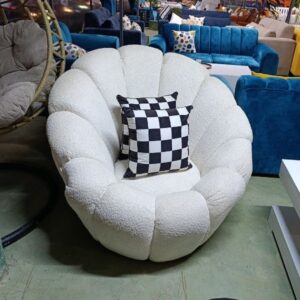 White Flower-Design Sofa